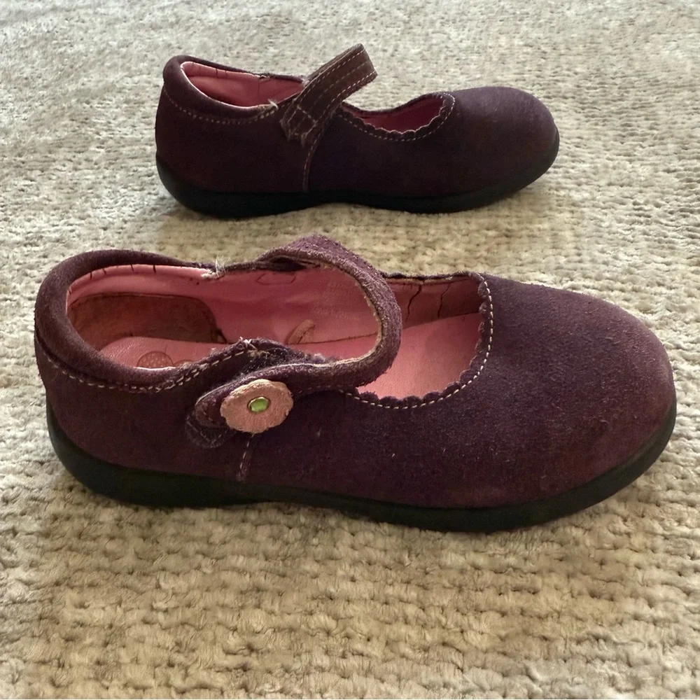 Buster‎ Brown Girls Plum Suede Mary Jane Shoes with Toe Zone 10M Fall Classic